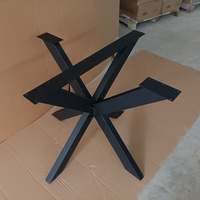 Vente en gros de pieds de table à armature croisée avec revêtement en poudre pieds de table en métal araignée en métal pour café de conférence à base d'acier