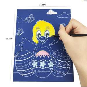 Peinture à gratter papier <span class=keywords><strong>d</strong></span>'art nuit ville château feux <span class=keywords><strong>d</strong></span>'artifice coloré Scratch Art - Product Image 3