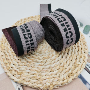 Nouvelle conception de bande élastique en jacquard noir et blanc avec logo, sangle en spandex avec lettrage réglable, bande de bordure en nylon - Product Image 5