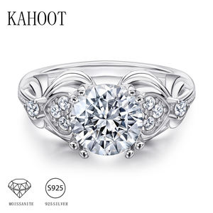 925 Sterling Silber 2 Karat Moissan ite Retro Ring Mode Klassisches süßes Design High-End Luxus Nische Geschenk für Damen - Product Image 2