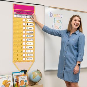 Daily Schedule Pocket Chart 31 Pencil Cards 14 Pockets Time Management Back to School Classroom <b>Decor</b> - Product Image 6