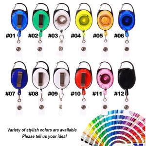 Porte-badge rétractable robuste en ABS avec anneau porte-clés et clip pour clés, personnalisable avec logo et couleur, accessoire pour porte-carte d'identité - Product Image 2