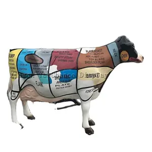Custom Park Decorative Colorful <strong>Life</strong> <strong>Size</strong> Fiberglass Cow <strong>Statue</strong> - Product Image 1