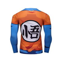 T-shirt de sport à manches longues imprimé numériquement, motif anime japonais Vegeta Goku Super Saiyan, protection anti-UV 3D, en Spandex/Polyester, personnalisé pour Cosplay