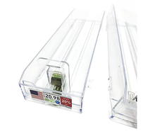 Diviseur coulissant automatique transparent en plastique de 8 cm pour présentoir de cigarettes en supermarché