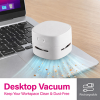 Penyedot Debu Desktop Genggam Kecil Berbahan ABS, Dapat Diisi Ulang, Rendah Kebisingan, untuk Rumah, Kantor, Keyboard, Alat Tulis, Penghilang Debu