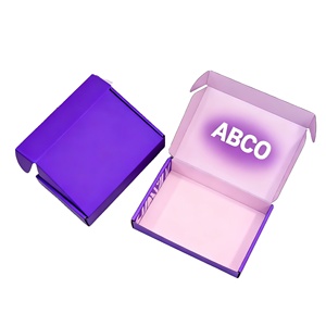 Boîtes d'expédition pour vêtements en carton ondulé rose personnalisées avec impression de logo, emballage de colis en matériau recyclé pour les <span class=keywords><strong>chaussettes</strong></span> - Product Image 2