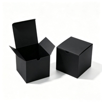 Boîte cadeau en papier carton noir de haute qualité, petite et carrée, pour soins de la peau, emballage personnalisé pour bougies, gloss à lèvres, cosmétiques