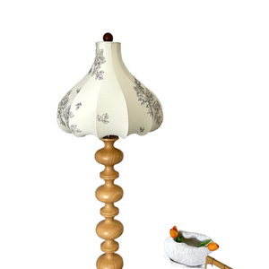 Lampadaire LED à Source Lumineuse Tricolore, Contrôle par Interrupteur, Usage Domestique, Indice de Rendu des Couleurs 90, Base en Bois, Abat-jour Floral - Product Image 5