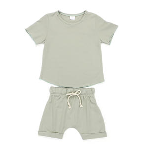 Conjunto de Ropa de Verano para Niños, 2 Piezas, Tela Fresca, Diseño Sólido, para Bebés Niños - Product Image 4