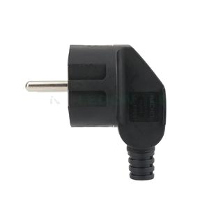 Kit d'assemblage de prise européenne <span class=keywords><strong>noir</strong></span> <span class=keywords><strong>blanc</strong></span> connecteur d'alimentation Euro coudé à 90 degrés avec carlin de câblage - Product Image 2