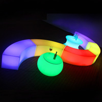 Banc serpentin moderne à LED 16 couleurs, éclairé par des LED, pour intérieur/extérieur, avec lumière LED intégrée pour salle de sport