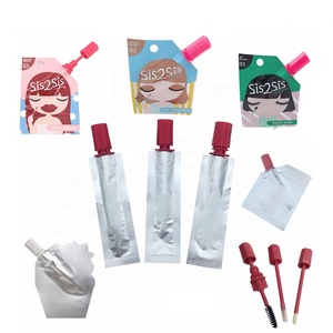 Makeup Cosmetic Stem Spout Pouch Mascara Eyeliner and Lip <strong>Gloss</strong> Spout Packaging Bags with Brush - Product Image 1