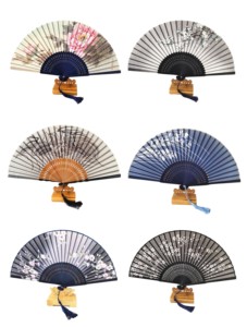 Abanicos de Seda Chinos Hechos a Mano de 21 cm, Abanicos de Bambú Portátiles Ecológicos para Mujer, Diseño de Dibujos Animados de Flores y Ángeles para Verano - Product Image 5