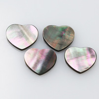 Cabochon en nacre noire naturelle en forme de coeur Double plan 12.5X10.5mm perles de corail en os de coquille lâche-disponible pour immédiat