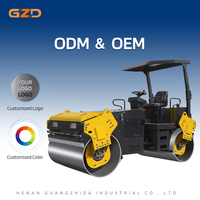 Rouleau de compactage hydraulique pour moteur diesel GZD 5 tonnes 36,8 kW 80KN Rouleau de roulement vibrant à double tambour