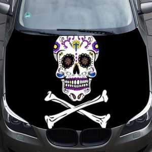 Funda para Capó de Coche Personalizada de 5x4 pies con Diseño del Día de Muertos en México, Ideal para la Mayoría de los Coches y el Mejor Regalo - Product Image 1
