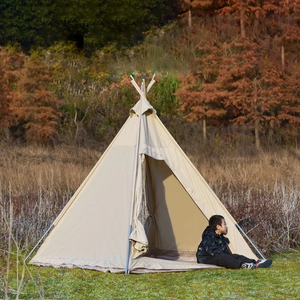 Camping al aire libre <span class=keywords><strong>de</strong></span> lona <span class=keywords><strong>de</strong></span> algodón adulto indio <span class=keywords><strong>tipi</strong></span> tienda 3-4 personas lujo pirámide <span class=keywords><strong>Tipi</strong></span> - Product Image 3