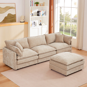 Juego de sofás modernos en forma de L para sala de estar, cómodos sofás de nube de 3 plazas para sala de estar y dormitorio - Product Image 1