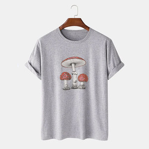 Custom <b>Mushroom</b> Graphic Print T <b>Shirt</b> Premium Cotton Casual Half Sleeve Streetwear Tee Wholesale - Product Image 2