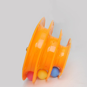 3-Tier Round Eco-Friendly Puzzle <b>Cat</b> <b>Interactive</b> Movement Chew <b>Toy</b> with Coping Ball & Orange Ball - Product Image 5