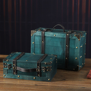 Mystic Arts Retro Wooden <b>Storage</b> <b>Box</b> Plywood Flip Lid Jewelry <b>Box</b> Decorative Ornament Photography Prop - Product Image 4