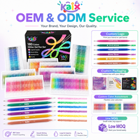 Stylo gel pailleté KAIX Super Shining à faible MOQ, 12, 24, 36, 180 couleurs, grande capacité, pour la rentrée scolaire