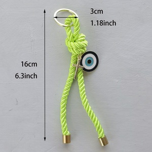 Porte-clés de luxe turc en métal avec pendentif croix et œil bleu, cordon en nylon, souvenirs touristiques, cadeau porte-bonheur pour femme - Product Image 2