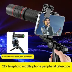 Lente de aumento de telescopio con Zoom Monocular 22X para adultos para tomar fotos de paisajes y videos