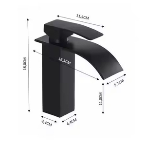 <span class=keywords><strong>Rubinetto</strong></span> in Acciaio Inox <span class=keywords><strong>per</strong></span> <span class=keywords><strong>Bagno</strong></span>, Miscelatore Nero <span class=keywords><strong>per</strong></span> Lavabo con Acqua Calda e Fredda - Product Image 4