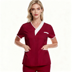 Oem V-Hals Op Maat Gemaakte Medische Ziekenhuisuniformen Pakken Schoonheidssalon Spa Tandheelkundige Scrubs T-Shirts Verpleegkundigen <span class=keywords><strong>Uniform</strong></span> Scrub Werkset - Product Image 4