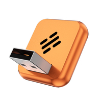 Último Modelo de Carplay Inalámbrico para Auto, Mini Carplay USB con Pantalla de Vidrio Metálico Naranja, Compatible con Android Auto