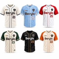 Camiseta de Béisbol Personalizada, Impresión por Transferencia de Calor, Cierre de Botones, Uniforme de Equipo, Malla de Spandex/Poliéster, Unisex para Adultos