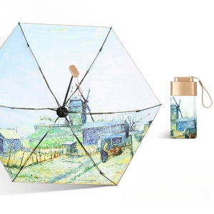 Mini paraguas plegable de cápsula moderno para damas, <span class=keywords><strong>6</strong></span> costillas UV con protección solar, bolsillo para teléfono para negocios, Golf, <span class=keywords><strong>gran</strong></span> regalo para adultos - Product Image 1