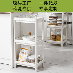 Estante de almacenamiento de plástico de varias capas para cocina, baño, espacios estrechos, organizador portátil de pie, 4 niveles, blanco - Product Image 3