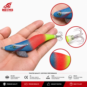 Esca artificiale luminosa per calamari e seppie, con occhi rossi, campione gratuito, alta trasparenza, per la pesca in mare, all'ingrosso, per eging - Product Image 2