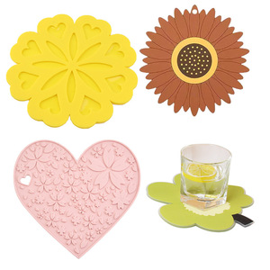 Hot Sale <b>Silicone</b> Placemats Cute Cup Holders Heat Resistant Pot Holder Cup Mat Non Slip Coaster - Product Image 6