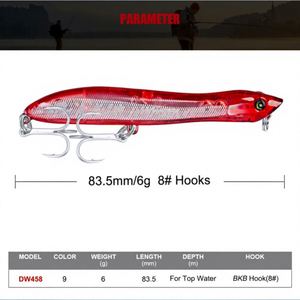 Esca Artificiale Rigida da 83,5mm 6g, Modello Squalo Bianco, Affondante, in Plastica, Senza <span class=keywords><strong>Ami</strong></span>, Attrezzatura da Pesca DW458 - Product Image 5