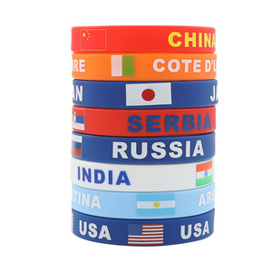 France <span class=keywords><strong>Paris</strong></span> World Games Commémorative National Day États-Unis Brésil Chine Drapeau Eco-friendly Silicone Bracelet 20cm Band - Product Image 1