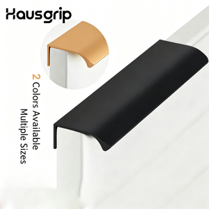 Poignées de meuble en profilé aluminium en forme de L Hausgrip, quincaillerie de meuble, poignées noires mates et dorées, fournisseur B2B en gros - Product Image 1