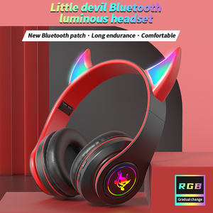 Lampe Flash mignon chat oreilles casque sans fil jeu diable corne casque avec lumière LED casque pour ordinateur <span class=keywords><strong>Gamer</strong></span> - Product Image 4