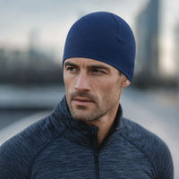 Bonnet de course en polyester à séchage rapide avec logo personnalisé OEM, bonnet anti-transpiration, sous-casque, bonnet tricoté performant, casquette athlétique