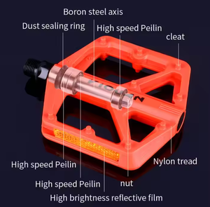 17057 <span class=keywords><strong>Double</strong></span> DU Vélo Vélo Pédale avec Réflecteur <span class=keywords><strong>VTT</strong></span> Vélo De Route Pédale En Nylon - Product Image 6