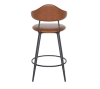 Chaise de salle à manger de style scandinave moderne et luxueuse pour hôtel et restaurant, en tissu velours capitonné marron gris avec pieds en métal