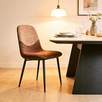 Chaises de salle à manger/salon modernes de luxe en gros avec pieds en métal et revêtement en velours/tissu polyester