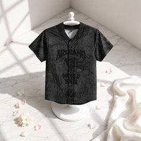 Chemises de baseball pour les supporters de BTS, maillot de la tournée mondiale V JK JIN J-HOPE, chemise à manches courtes en maille tie-dye noire avec boutons JIMIN SUGA