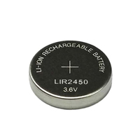 Batería de Botón Recargable de Iones de Litio de 3.7v, Celda de Botón Recargable Lir 2450 de 3.7v