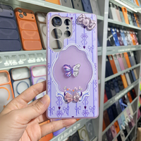 Casing HP iPhone 17 Pro Candy Two in One Glossy Bowknot Charm Bermotif Bunga Putih Kristal Cantik Grosir Pabrik