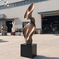 Sculpture abstraite contemporaine en bronze, statue d'art métallique personnalisée pour hall d'hôtel, villa, intérieur de galerie, décoration