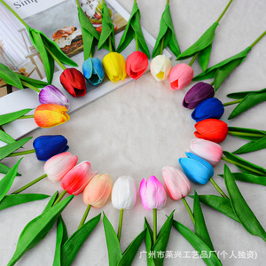 Mini-tulipes artificielles Lai Xing Pu, haute simulation, pour décorations de mariage et de maison, vente en gros transfrontalière - Product Image 1